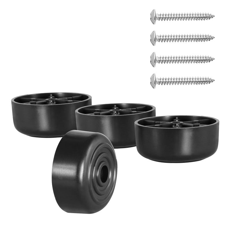 Masendelk 7/8 inch Black Plastic Furniture Legs, Screw-in Couch Legs Round Tapered Sofa Legs Replacement Legs for Furniture Couch Table Sofa, Pack of 4 - Image 1